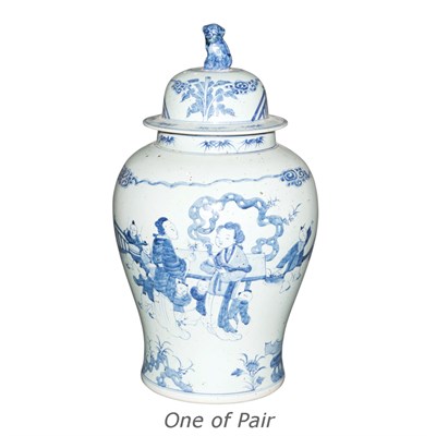 Lot 418 - Pair of Chinese Blue and White Porcelain...