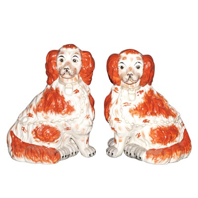 Lot 422 - Pair of Staffordshire Pottery Figures of...