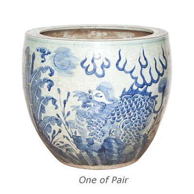 Lot 396 - Pair of Chinese Blue and White Porcelain...