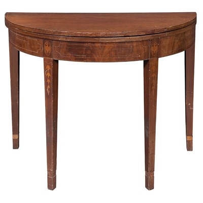 Lot 143 - Federal Style Mahogany Demilune Card Table...