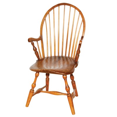 Lot 129 - American Oak Windsor Armchair