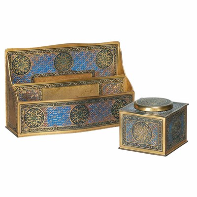 Lot 428 - Two Tiffany Studios Gilt and Enameled Bronze...
