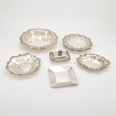 Lot 265 - Group of Six American Sterling Silver Trays...