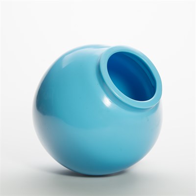 Lot 369 - Chinese Sky Blue Glass Vase Qing Dynasty The...