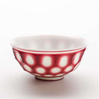 Lot 375 - Chinese Red Overlay Glass Bowl 19th Century...