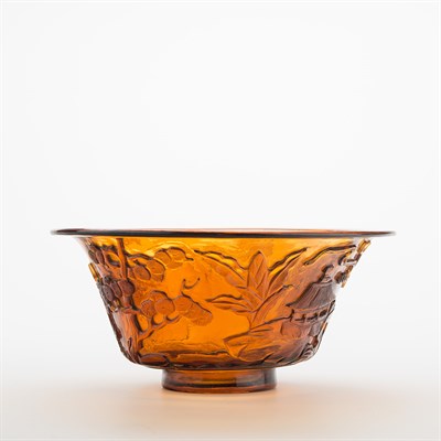 Lot 372 - Chinese Amber Glass Bowl Qing Dynasty The...