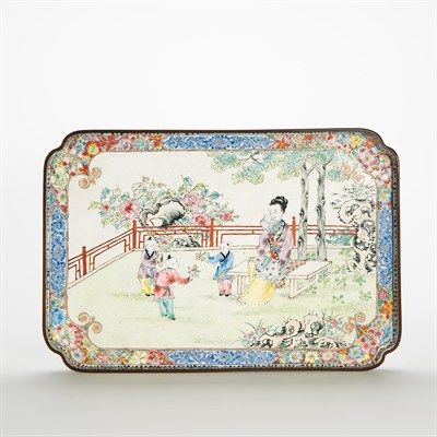 Lot 205 - Chinese Enameled Tray 19th Century Of shallow...