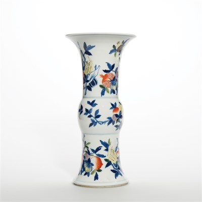 Lot 270 - Chinese Wucai Glazed Porcelain Beaker Vase...