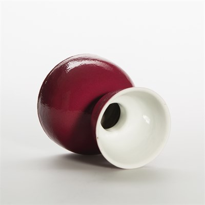 Lot 268 - Chinese Ruby Red Glazed Porcelain Stemcup 19th...