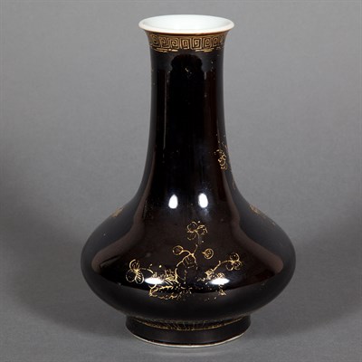 Lot 363 - Chinese Mirror Black Glazed and Gilt Decorated...