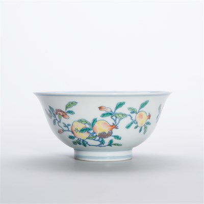 Lot 195 - Chinese Wucai Glazed Porcelain Bowl The...