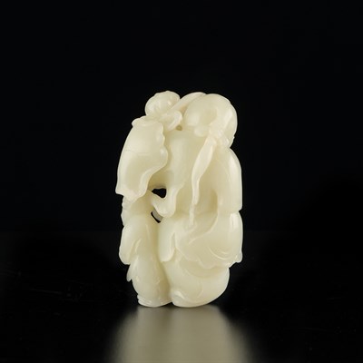Lot 364 - Chinese Pale Celadon Jade Boy Qing Dynasty...