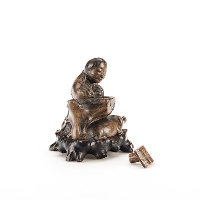 Lot 291 - Chinese Yixing Boy and Pig Water Dropper Qing...