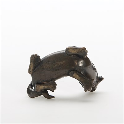 Lot 157 - Chinese Bronze Dragon Scroll Weight 18th/19th...