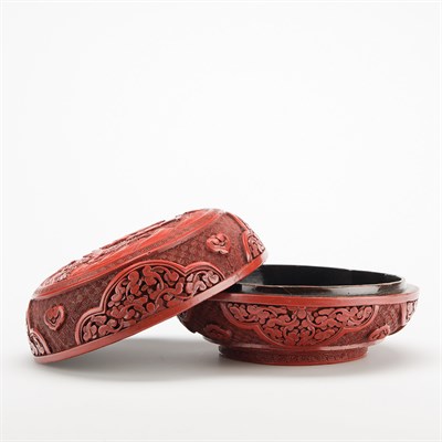 Lot 311 - Chinese Cinnabar Lacquer Covered Box Qing...
