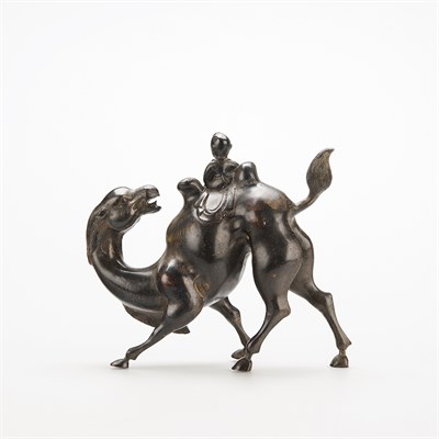 Lot 315 - Chinese Bronze of a Boy on a Camel Qing...