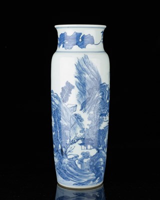 Lot 112 - Chinese Blue and White Glazed Porcelain Sleeve...