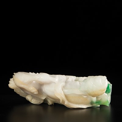 Lot 339 - Chinese Jadeite Meiren Group Carved standing...