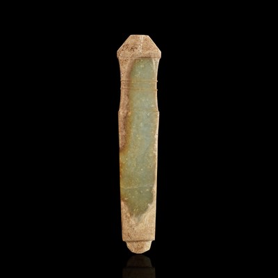 Lot 72 - Chinese Archaic Jade Handle-Shaped Fitting...