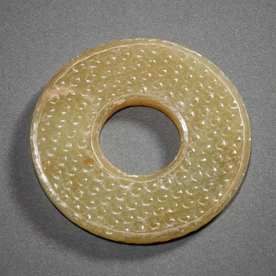 Lot 77 - Chinese Archaic Jade Bi Warring States Period...