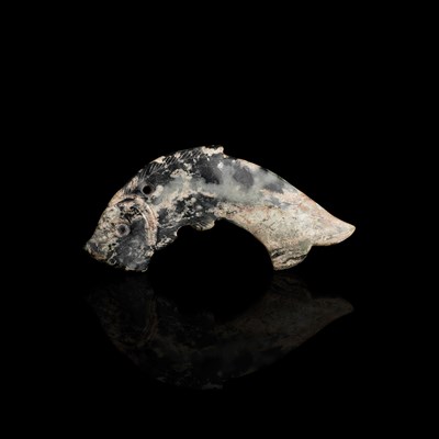 Lot 73 - Chinese Archaic Jade Fish-Form Pendant Western...