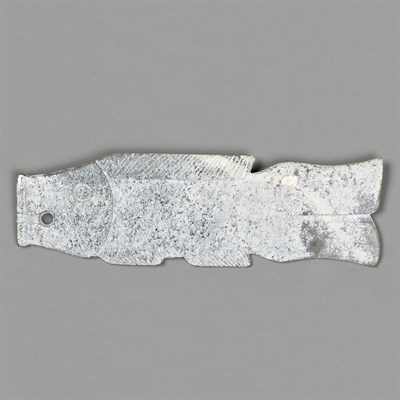 Lot 75 - Chinese Archaic Gray Jade Fish-Form Pendant...