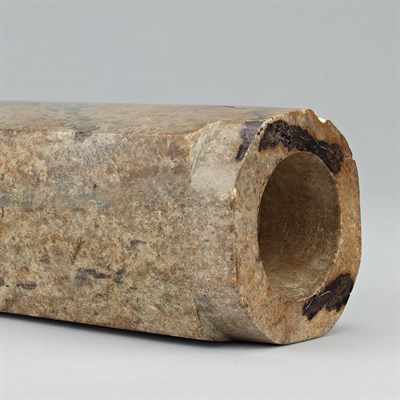Lot 71 - Chinese Archaic Gray and Brown Jade Cong...