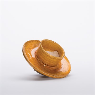Lot 86 - Chinese Chestnut Glazed Pottery Cup Stand Liao...
