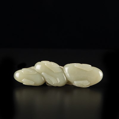 Lot 210 - Chinese Celadon Jade Goose Group Carved in...