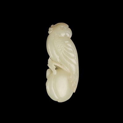 Lot 324 - Chinese Pale Celadon Jade Bird Group Modeled...