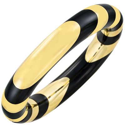 Lot 3 - Gold and Black Jade Bangle Bracelet, Tiffany & Co.