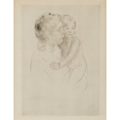 Lot 21 - Mary Cassatt DENISE HOLDING HER CHILD (B. 204)...
