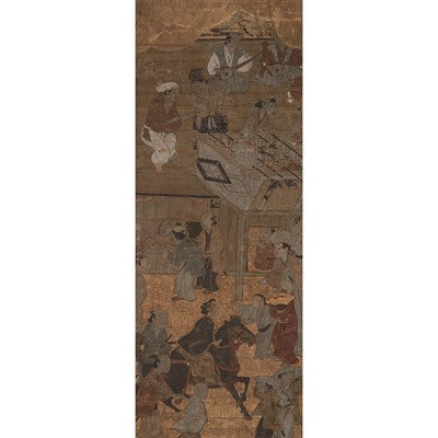 Lot 4 - Group of Three Japanese Painting Fragments Edo...