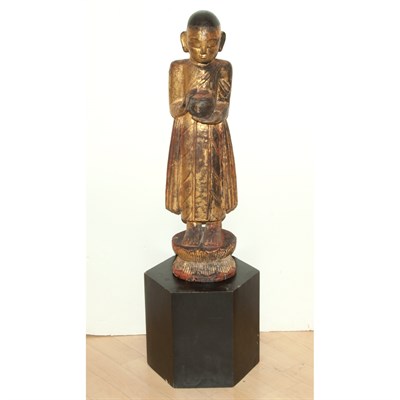Lot 466 - Southeast Asian Giltwood Standing Buddha...