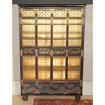 Lot 226 - Japanese Gilt and Painted Wood Cabinet Height...