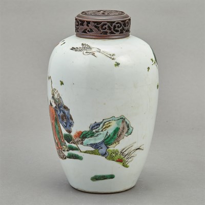 Lot 172 - Chinese Famille Verte Glazed Porcelain Vase...