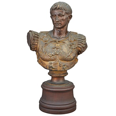 Lot 554 - French Bronze Bust of Augustus Caesar Cast by...
