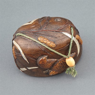 Lot 192 - Japanese Wood and Mother-of-Pearl Quail...
