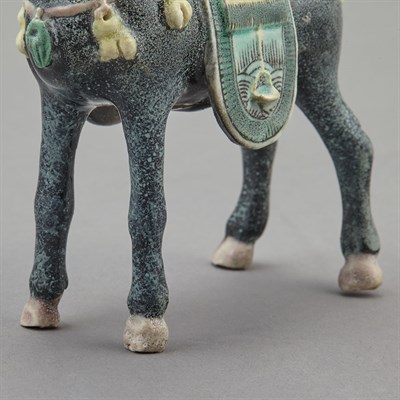 Lot 179 - Chinese Famille Verte Glazed Porcelain Donkey...