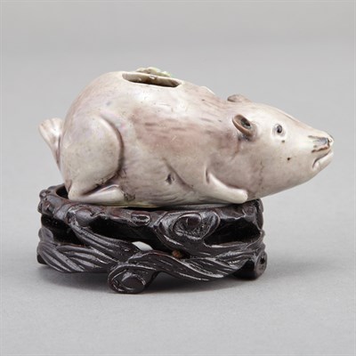 Lot 188 - Chinese Molded Porcelain Squirrel-Form Water...