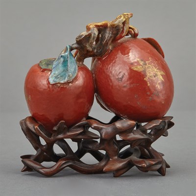 Lot 480 - Chinese Enameled Porcelain Peach Group Length...