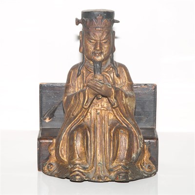 Lot 150 - Chinese Gilt-Bronze Seated Figure of an...