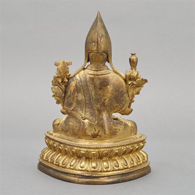 Lot 68 - Tibetan Gilt-Bronze Figure of Tsongkhapa...