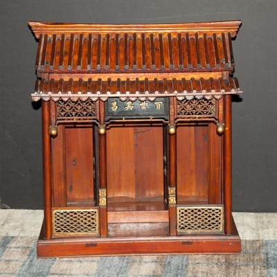 Lot 171 - Chinese Stained and Painted Wood Model of a...