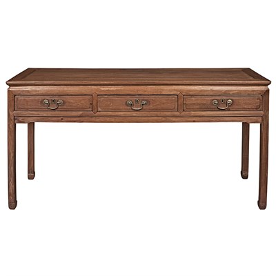 Lot 136 - Chinese Hongmu Three Drawer Side Table Height...