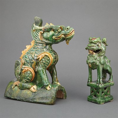 Lot 179 - Chinese Green Glazed Porcelain Dragon-Form...