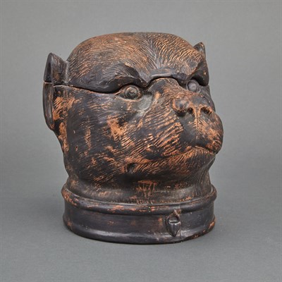 Lot 187 - Continental Pottery Dog-Form Tobacco Box...