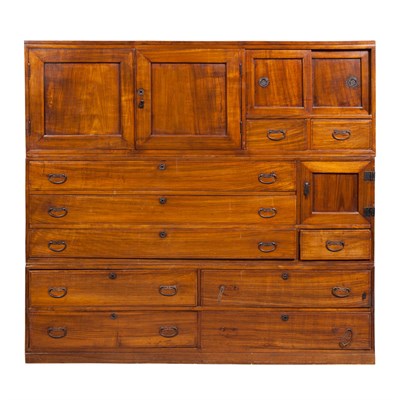 Lot 19 - Japanese Paulounia Wood Tansu Meiji Period Of...