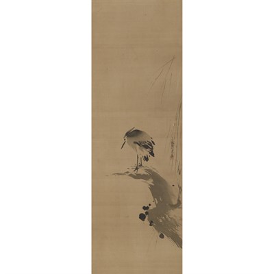 Lot 5 - Kano Tsunenobu (1636-1713) Crane balanced on a...