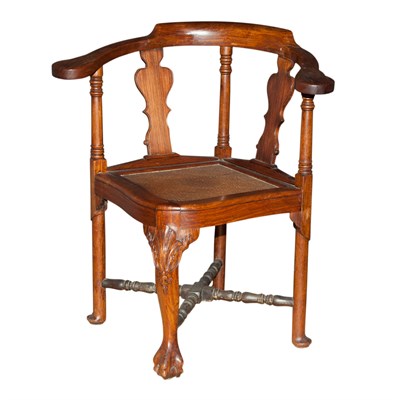 Lot 397 - Chinese Hongmu Corner Chair Provenance: Vallin...